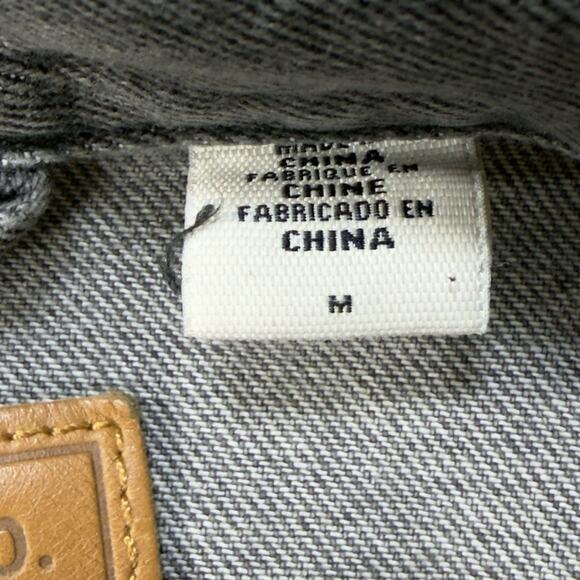 Levi’s Premium Denim Trucker Jacket Mens M Gray/Blue Colorblock Big E Distressed - Picture 3 of 12